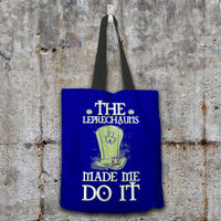 Load image into Gallery viewer, Designs by MyUtopia Shout Out:The Leprechauns Made Me Do It Fabric Totebag Reusable Shopping Tote,Navy,Reusable Fabric Shopping Tote Bag
