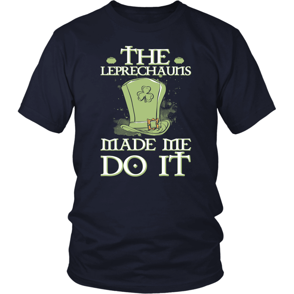 Designs by MyUtopia Shout Out:The Leprechauns Made Me Do It T-shirt,Navy / S,Adult Unisex T-Shirt