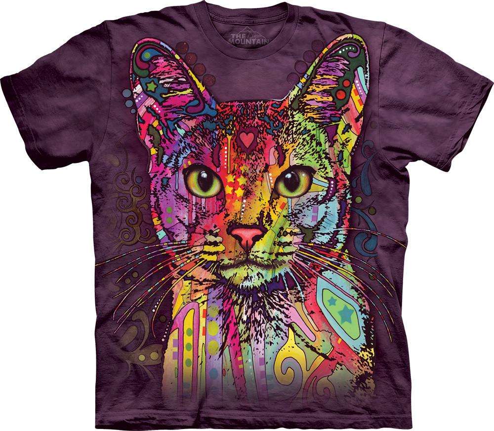 Designs by MyUtopia Shout Out:The Mountain Abyssinian Dean Russo Wearable Art,Short Sleeve / Purple / Small,Adult Unisex T-Shirt