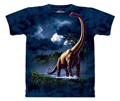 Designs by MyUtopia Shout Out:The Mountain Brachiosaurus Dinosaur Artwear,Adult Small / Blue,Adult Unisex T-Shirt