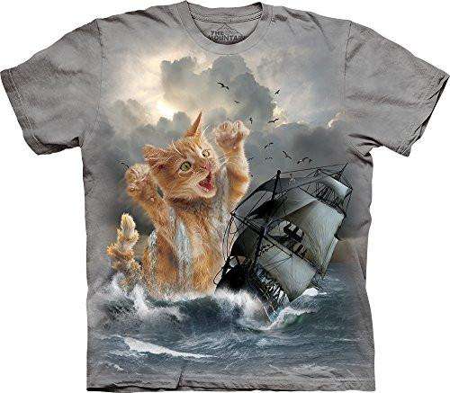 Designs by MyUtopia Shout Out:The Mountain Krakitten T-Shirt,Short Sleeve / Gray / Small,Adult Unisex T-Shirt