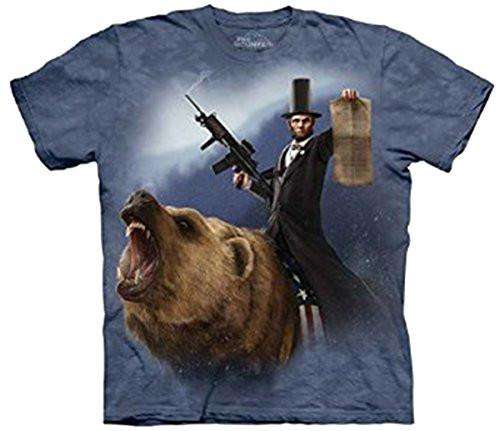 Designs by MyUtopia Shout Out:The Mountain Lincoln The Emancipator Shirt,Blue / Small,Adult Unisex T-Shirt