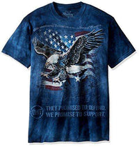 Load image into Gallery viewer, Designs by MyUtopia Shout Out:The Mountain Men&#39;s Hero Collection Eagle Defend T-Shirt,Blue / Medium,Adult Unisex T-Shirt
