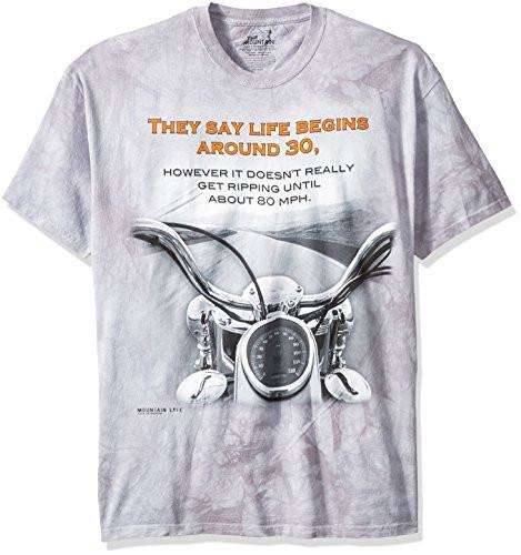 Designs by MyUtopia Shout Out:The Mountain Motorcycle Outdoor T-Shirt,Gray / Small,Adult Unisex T-Shirt
