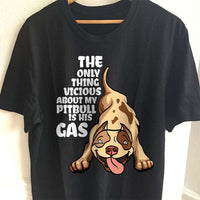 Load image into Gallery viewer, Designs by MyUtopia Shout Out:The Only Thing Vicious About My Pitbull Is His Gas Adult Unisex T-Shirt
