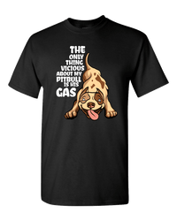 Load image into Gallery viewer, Designs by MyUtopia Shout Out:The Only Thing Vicious About My Pitbull Is His Gas Adult Unisex T-Shirt,Black / S,Adult Unisex T-Shirt
