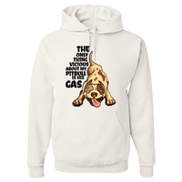 Load image into Gallery viewer, Designs by MyUtopia Shout Out:The Only Thing Vicious About My Pitbull Is His Gas Pullover Hoodie,White / S,Pullover Hoodie
