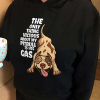 Load image into Gallery viewer, Designs by MyUtopia Shout Out:The Only Thing Vicious About My Pitbull Is His Gas Pullover Hoodie

