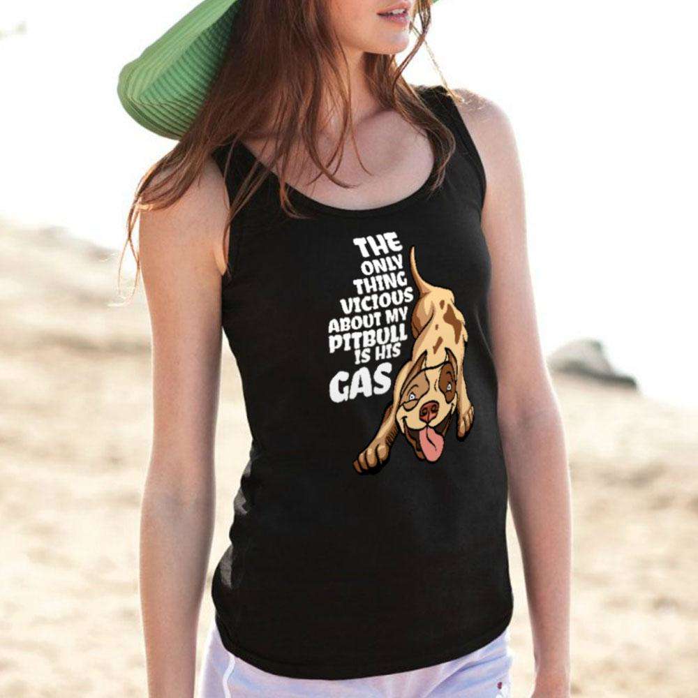 Designs by MyUtopia Shout Out:The Only Thing Vicious About My Pitbull Is His Gas Unisex Tank Top