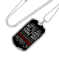 Load image into Gallery viewer, Designs by MyUtopia Shout Out:The Price of Freedom Personalized Engravable Keepsake Dog Tag
