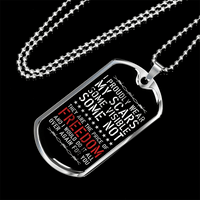 Load image into Gallery viewer, Designs by MyUtopia Shout Out:The Price of Freedom Personalized Engravable Keepsake Dog Tag
