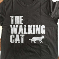 Load image into Gallery viewer, Designs by MyUtopia Shout Out:The Walking Cat Adult Unisex Cotton Short Sleeve T-Shirt
