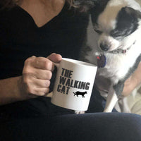 Load image into Gallery viewer, Designs by MyUtopia Shout Out:The Walking Cat White Ceramic Coffee Mug
