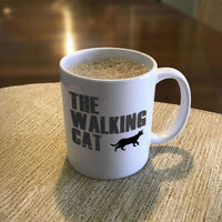 Load image into Gallery viewer, Designs by MyUtopia Shout Out:The Walking Cat White Ceramic Coffee Mug
