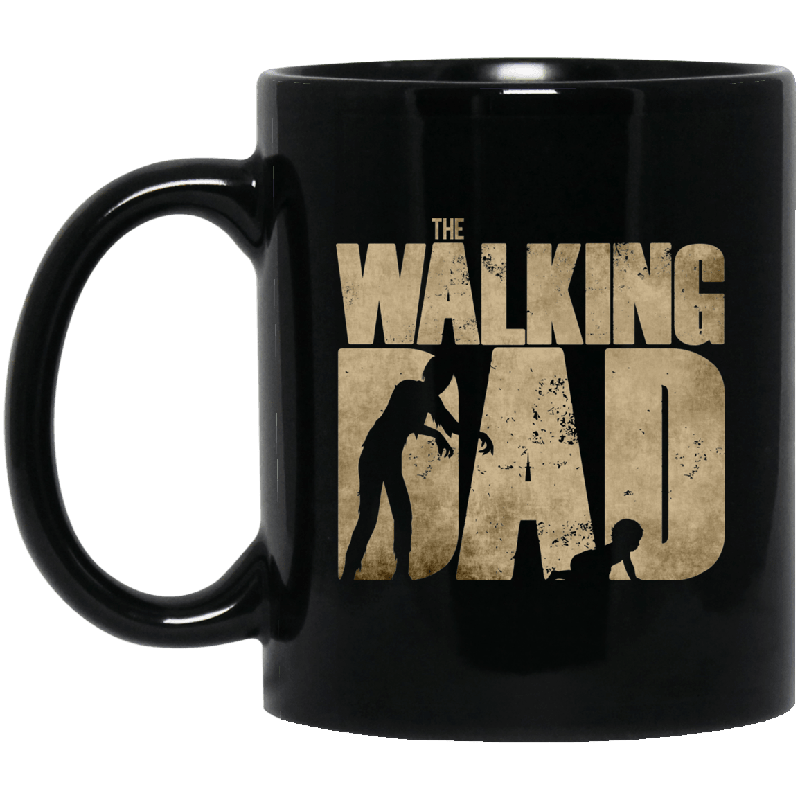 Designs by MyUtopia Shout Out:The Walking Dad 11 oz. Ceramic Coffee Mug - Black,Black / One Size,Ceramic Coffee Mug