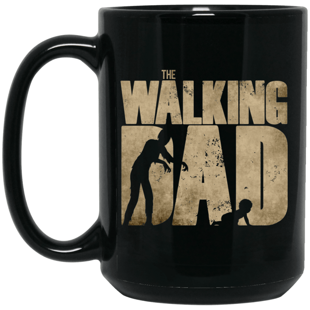 Designs by MyUtopia Shout Out:The Walking Dad 15 oz. Ceramic Coffee Mug - Black,Black / One Size,Ceramic Coffee Mug