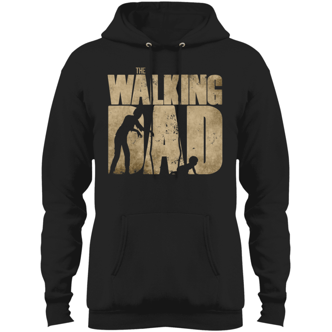 Designs by MyUtopia Shout Out:The Walking Dad Core Fleece Pullover Hoodie,Jet Black / S,Sweatshirts