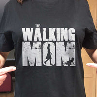 Load image into Gallery viewer, Designs by MyUtopia Shout Out:The Walking Mom Adult Unisex Black T-Shirt
