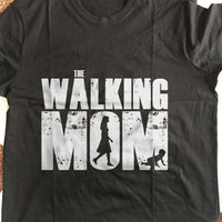 Load image into Gallery viewer, Designs by MyUtopia Shout Out:The Walking Mom Adult Unisex Black T-Shirt
