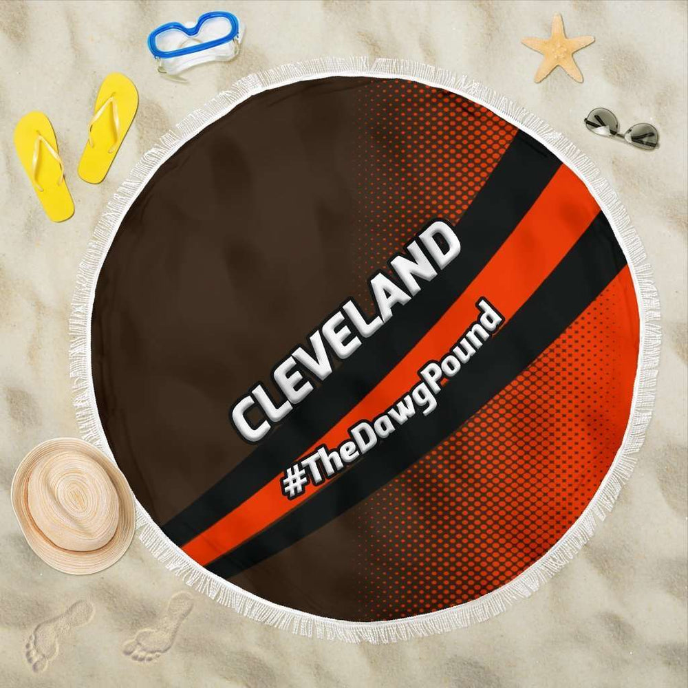 Designs by MyUtopia Shout Out:#TheDawgPound Cleveland Fan Beach Blanket