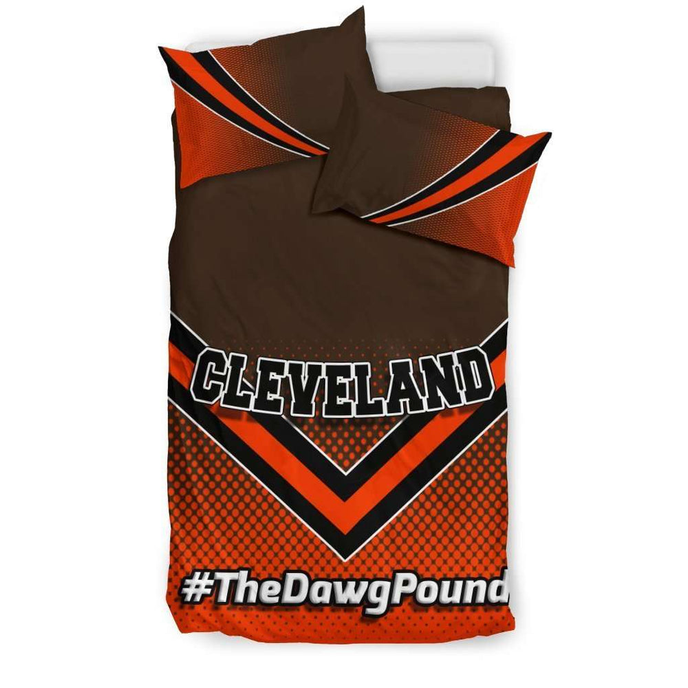 Designs by MyUtopia Shout Out:#TheDawgPound Cleveland Fan Duvet Cover and Pillowcases,Bedding Set - Black - #TheDawgPound / US Twin,Bedding Set