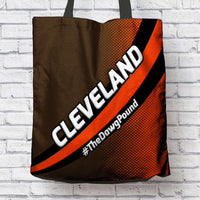 Load image into Gallery viewer, Designs by MyUtopia Shout Out:#TheDawgPound Cleveland Fan Fabric Totebag Reusable Shopping Tote
