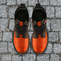 Load image into Gallery viewer, Designs by MyUtopia Shout Out:#TheDawgPound Cleveland Fan Faux Leather 7 Eye Lace-up Boots
