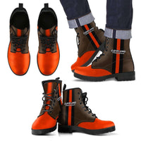 Load image into Gallery viewer, Designs by MyUtopia Shout Out:#TheDawgPound Cleveland Fan Faux Leather 7 Eye Lace-up Boots
