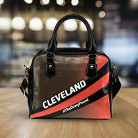 Load image into Gallery viewer, Designs by MyUtopia Shout Out:#TheDawgPound Cleveland Fan Faux Leather Handbag with Shoulder Strap
