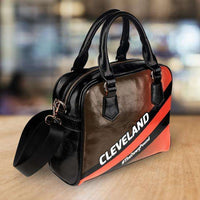Load image into Gallery viewer, Designs by MyUtopia Shout Out:#TheDawgPound Cleveland Fan Faux Leather Handbag with Shoulder Strap
