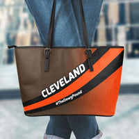 Load image into Gallery viewer, Designs by MyUtopia Shout Out:#TheDawgPound Cleveland Fan Faux Leather Totebag Purse
