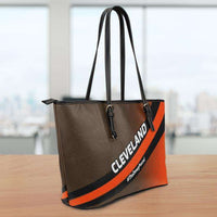 Load image into Gallery viewer, Designs by MyUtopia Shout Out:#TheDawgPound Cleveland Fan Faux Leather Totebag Purse
