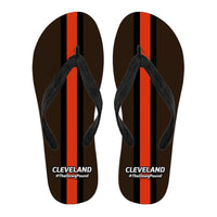 Load image into Gallery viewer, Designs by MyUtopia Shout Out:#TheDawgPound Cleveland Fan Flip Flops,Men&#39;s / Men&#39;s Small (US 7-8 /EU 40-42) / Brown - Orange,Flip Flops
