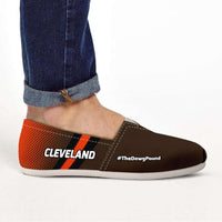 Load image into Gallery viewer, Designs by MyUtopia Shout Out:#TheDawgPound Cleveland Fan Ladies Casual Slip-on Flats,Women&#39;s US 6 (EU 36) / Brown,Slip on Flats
