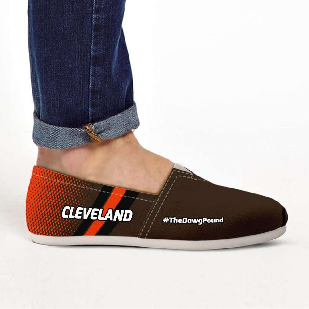 Designs by MyUtopia Shout Out:#TheDawgPound Cleveland Fan Ladies Casual Slip-on Flats,Women's US 6 (EU 36) / Brown,Slip on Flats