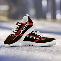 Load image into Gallery viewer, Designs by MyUtopia Shout Out:#TheDawgPound Cleveland Fan Mesh Fabric Running Shoes v2,Men&#39;s / Mens US5 (EU38) / Brown/Orange,Running Shoes
