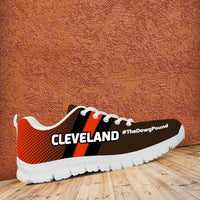 Load image into Gallery viewer, Designs by MyUtopia Shout Out:#TheDawgPound Cleveland Fan Running Shoes (Orange Toe Text)
