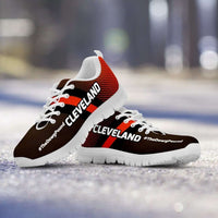 Load image into Gallery viewer, Designs by MyUtopia Shout Out:#TheDawgPound Cleveland Fan Running Shoes (Orange Toe Text)
