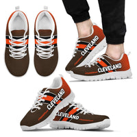 Load image into Gallery viewer, Designs by MyUtopia Shout Out:#TheDawgPound Cleveland Fan Running Shoes (Orange Toe Text),Mens US 5 (EU38) / Brown/Orange,Running Shoes
