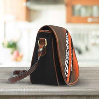 Load image into Gallery viewer, Designs by MyUtopia Shout Out:#TheDawgPound Cleveland Fan Saddlebag Style Canvas Crossbody Purse
