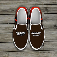 Load image into Gallery viewer, Designs by MyUtopia Shout Out:#TheDawgPound Cleveland Fan Slip-on Sneakers
