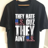 Load image into Gallery viewer, Designs by MyUtopia Shout Out:They Hate US Cuz They Ain&#39;t US Adult Unisex T-Shirt,S / Black,Adult Unisex T-Shirt
