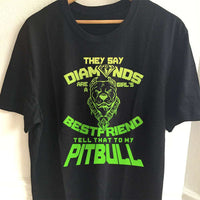 Load image into Gallery viewer, Designs by MyUtopia Shout Out:They Say Diamonds Are a Girl&#39;s Bestfriend, Tell That To My Pitbull Adult Unisex T-Shirt
