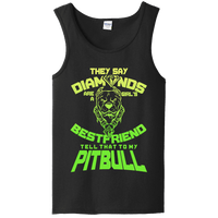 Load image into Gallery viewer, Designs by MyUtopia Shout Out:They Say Diamonds Are a Girl&#39;s Bestfriend, Tell That To My Pitbull Ladies Tank Top,Black / S,Tank Tops
