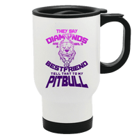Load image into Gallery viewer, Designs by MyUtopia Shout Out:They Say Diamonds Are a Girl&#39;s Bestfriend, Tell That To My Pitbull Stainless Steel Travel Mug
