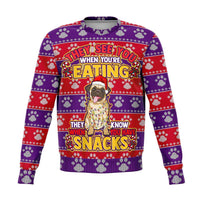 Load image into Gallery viewer, Designs by MyUtopia Shout Out:They See You When You&#39;re Eating Funny Pug 3d Ugly Christmas Fashion Sweatshirt,XS / Multi,Fashion Sweatshirt - AOP
