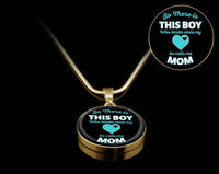 Load image into Gallery viewer, Designs by MyUtopia Shout Out:This Boy Stole My Heart, He Calls Me Mom Liquid Glass Personalized Engravable Keepsake Necklace
