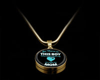 Load image into Gallery viewer, Designs by MyUtopia Shout Out:This Boy Stole My Heart, He Calls Me Mom Liquid Glass Personalized Engravable Keepsake Necklace,Gold / No,Necklace
