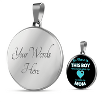 Load image into Gallery viewer, Designs by MyUtopia Shout Out:This Boy Stole My Heart, He Calls Me Mom Liquid Glass Personalized Engravable Keepsake Necklace,Silver / Yes,Necklace
