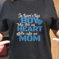Load image into Gallery viewer, Designs by MyUtopia Shout Out:This Boy Who Stole My Heart Calls Me Mom Adult Unisex T-Shirt
